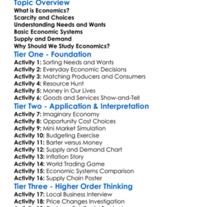 Introduction To Economics Worksheet Activity Booklet