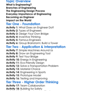 Introduction To Engineering Worksheet Activity Booklet