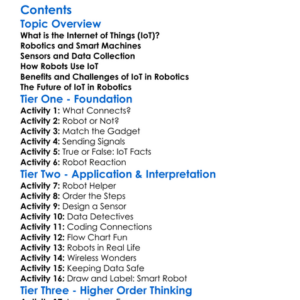 Introduction To Internet Of Things Iot In Robotics Worksheet Activity Booklet