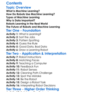 Introduction To Machine Learning For Robots Worksheet Activity Booklet