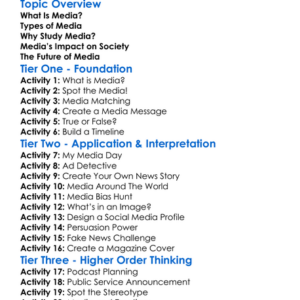 Introduction To Media Studies Worksheet Activity Booklet