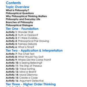 Introduction To Philosophical Thinking Worksheet Activity Booklet