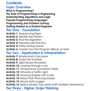 Introduction To Programming For Engineering Worksheet Activity Booklet