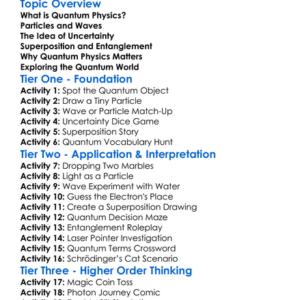 Introduction To Quantum Physics Worksheet Activity Booklet