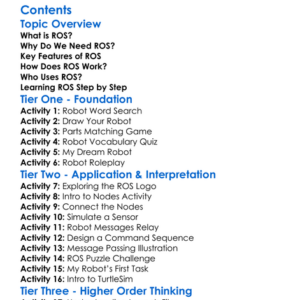 Introduction To Robot Operating System Ros Worksheet Activity Booklet