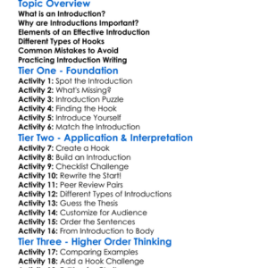 Introduction Writing Worksheet Activity Booklet