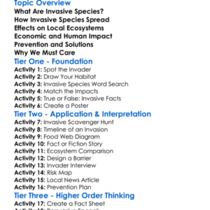Invasive Species And Their Effects Worksheet Activity Booklet