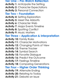 Inventing The Abbotts 1997 Worksheet Activity Booklet