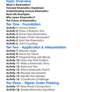 Inverse And Forward Kinematics Worksheet Activity Booklet