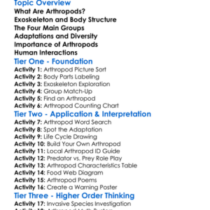 Invertebrates Arthropods Worksheet Activity Booklet