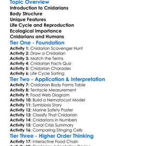 Invertebrates Cnidarians Worksheet Activity Booklet