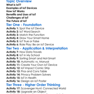 Iot Internet Of Things Worksheet Activity Booklet