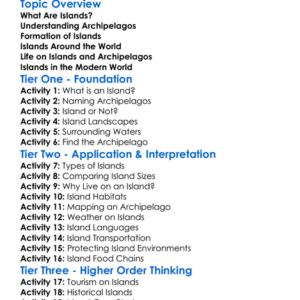 Islands And Archipelagos Worksheet Activity Booklet