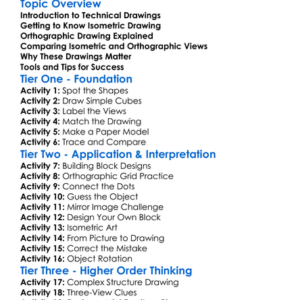 Isometric And Orthographic Drawing Worksheet Activity Booklet