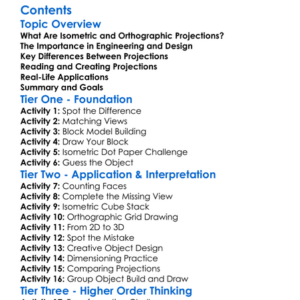 Isometric And Orthographic Projection Worksheet Activity Booklet