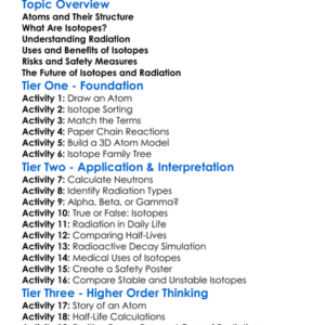 Isotopes And Radiation Worksheet Activity Booklet