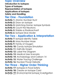 Isotopes And Their Applications Worksheet Activity Booklet