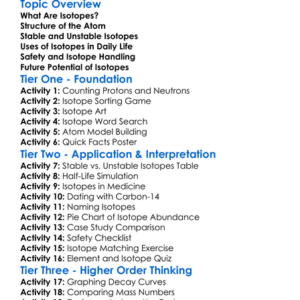 Isotopes And Their Uses Worksheet Activity Booklet