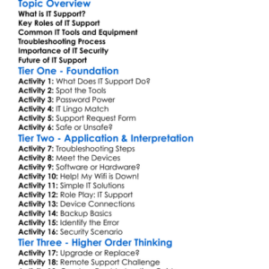 It Support Fundamentals Worksheet Activity Booklet
