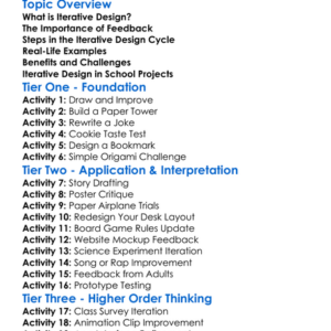 Iterative Design Worksheet Activity Booklet