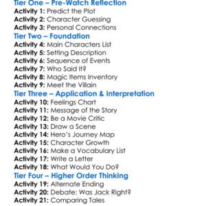 Jack And The Beanstalk 2009 Worksheet Activity Booklet