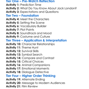 Jack Londons Son Of The Wolf 2024 Worksheet Activity Booklet