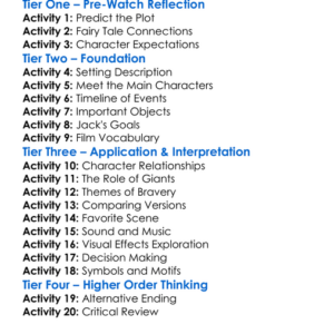 Jack The Giant Slayer 2013 Worksheet Activity Booklet