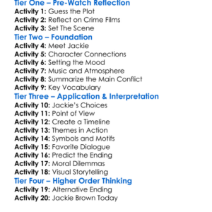 Jackie Brown 1997 Worksheet Activity Booklet