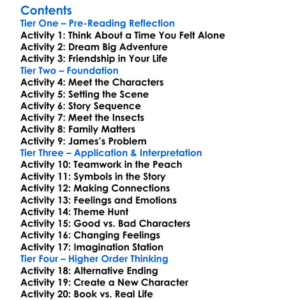 James And The Giant Peach Roald Dahl Worksheet Activity Booklet