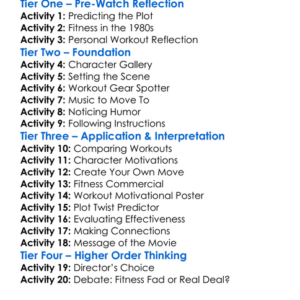 Jane Bondas Bizarre Workout 1984 Worksheet Activity Booklet