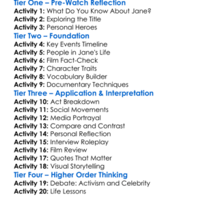 Jane Fonda In Five Acts 2018 Worksheet Activity Booklet