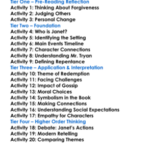 Janets Repentance George Eliot Worksheet Activity Booklet