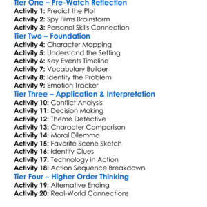 Jason Bourne 2016 Worksheet Activity Booklet