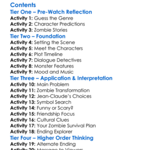 Jean-Claude The Gumming Zombie 2009 Worksheet Activity Booklet