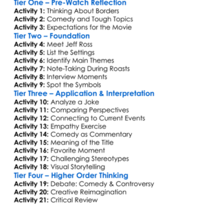 Jeff Ross Roasts The Border 2017 Worksheet Activity Booklet