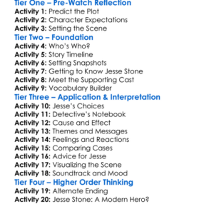 Jesse Stone Sea Change 2007 Worksheet Activity Booklet