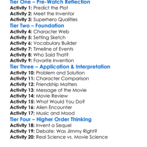 Jimmy Neutron Boy Genius 2001 Worksheet Activity Booklet