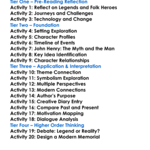 John Henry Days Colson Whitehead Worksheet Activity Booklet