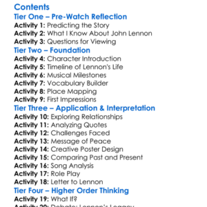 John Lennon His Life His Legacy His Last Days 2020 Worksheet Activity Booklet