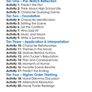 John Tucker Must Die 2006 Worksheet Activity Booklet