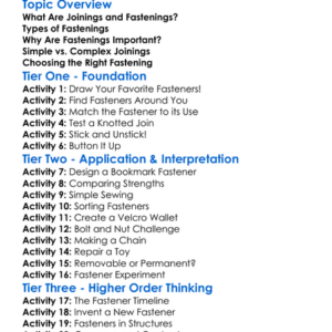 Joining And Fastenings Worksheet Activity Booklet