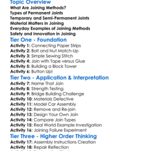 Joining Methods Worksheet Activity Booklet