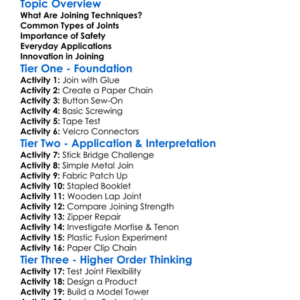 Joining Techniques Worksheet Activity Booklet