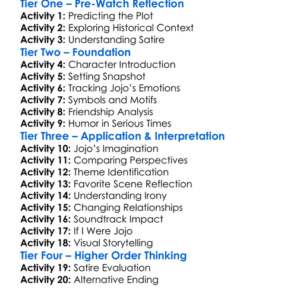 Jojo Rabbit 2019 Worksheet Activity Booklet