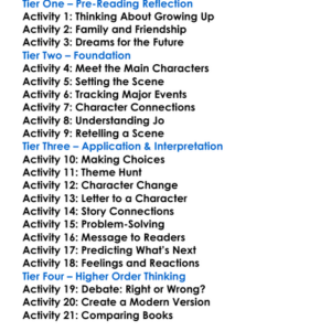 Jos Boys Louisa May Alcott Worksheet Activity Booklet