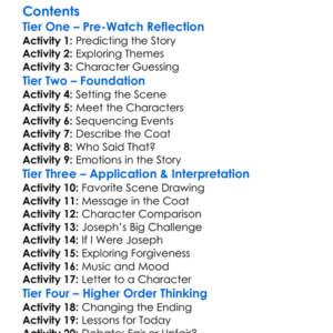 Joseph And The Coat Of Many Colours 1999 Worksheet Activity Booklet