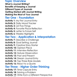 Journal Writing Worksheet Activity Booklet