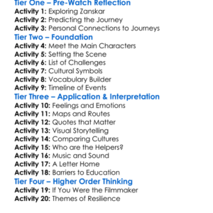 Journey From Zanskar 2010 Worksheet Activity Booklet