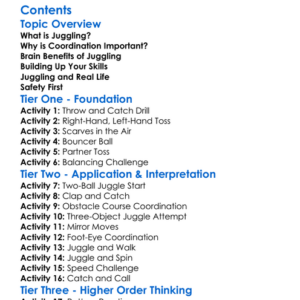 Juggling And Coordination Challenges Worksheet Activity Booklet