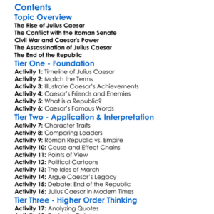 Julius Caesar And The End Of The Republic Worksheet Activity Booklet